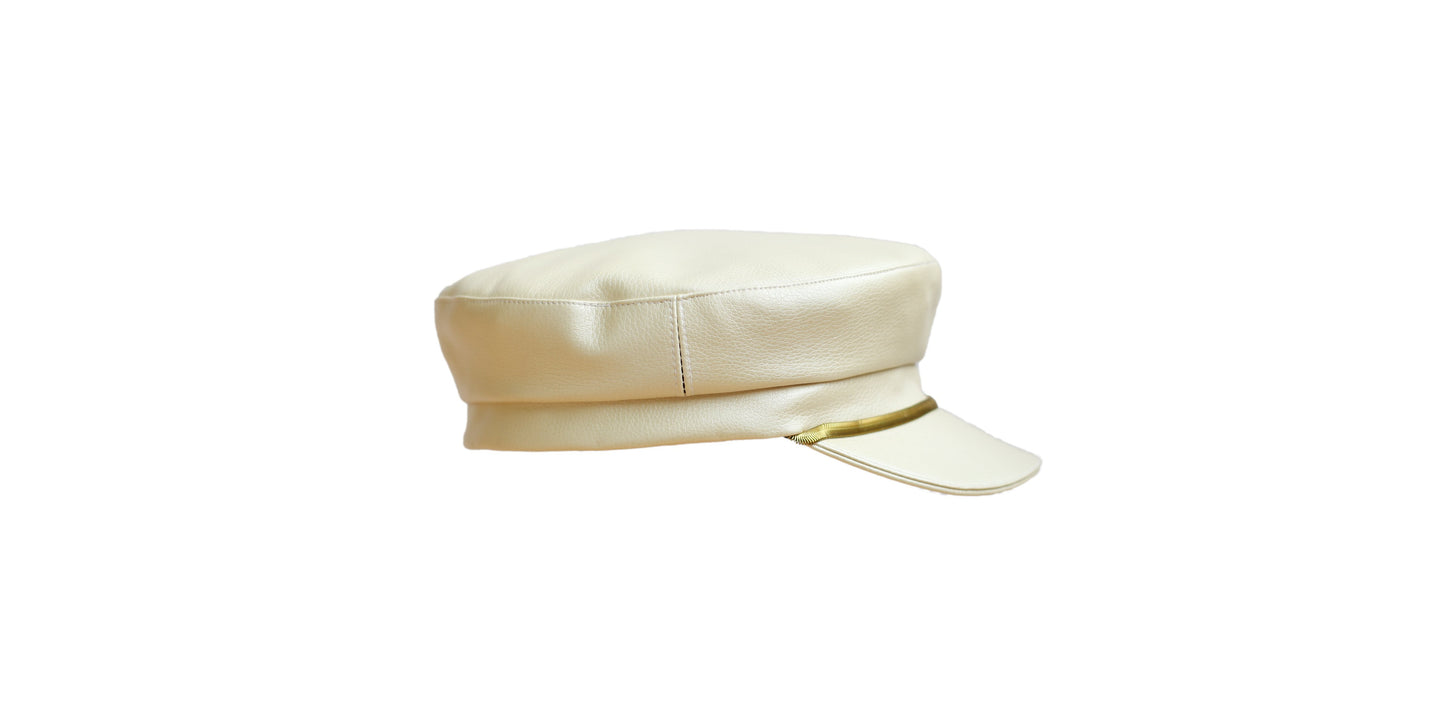 Elbsegler, Fiddler, Schiffermütze, Kapitänsmütze, Prinz Heinrich Mütze, Kunstleder, handgefertigt, handgemacht, Hutmacherei