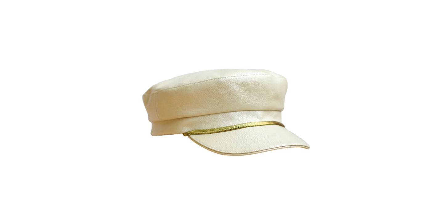 Elbsegler, Fiddler, Schiffermütze, Kapitänsmütze, Prinz Heinrich Mütze, Kunstleder, handgefertigt, handgemacht, Hutmacherei
