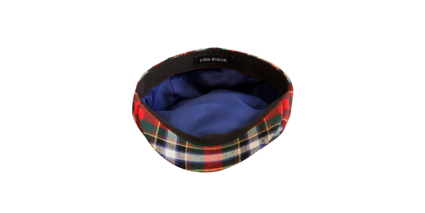 Schiebermütze, Schirmmütze, Schlägermütze, Schottenkaro, handgemacht, handgenäht, handgefertigt, maßgeschneidert