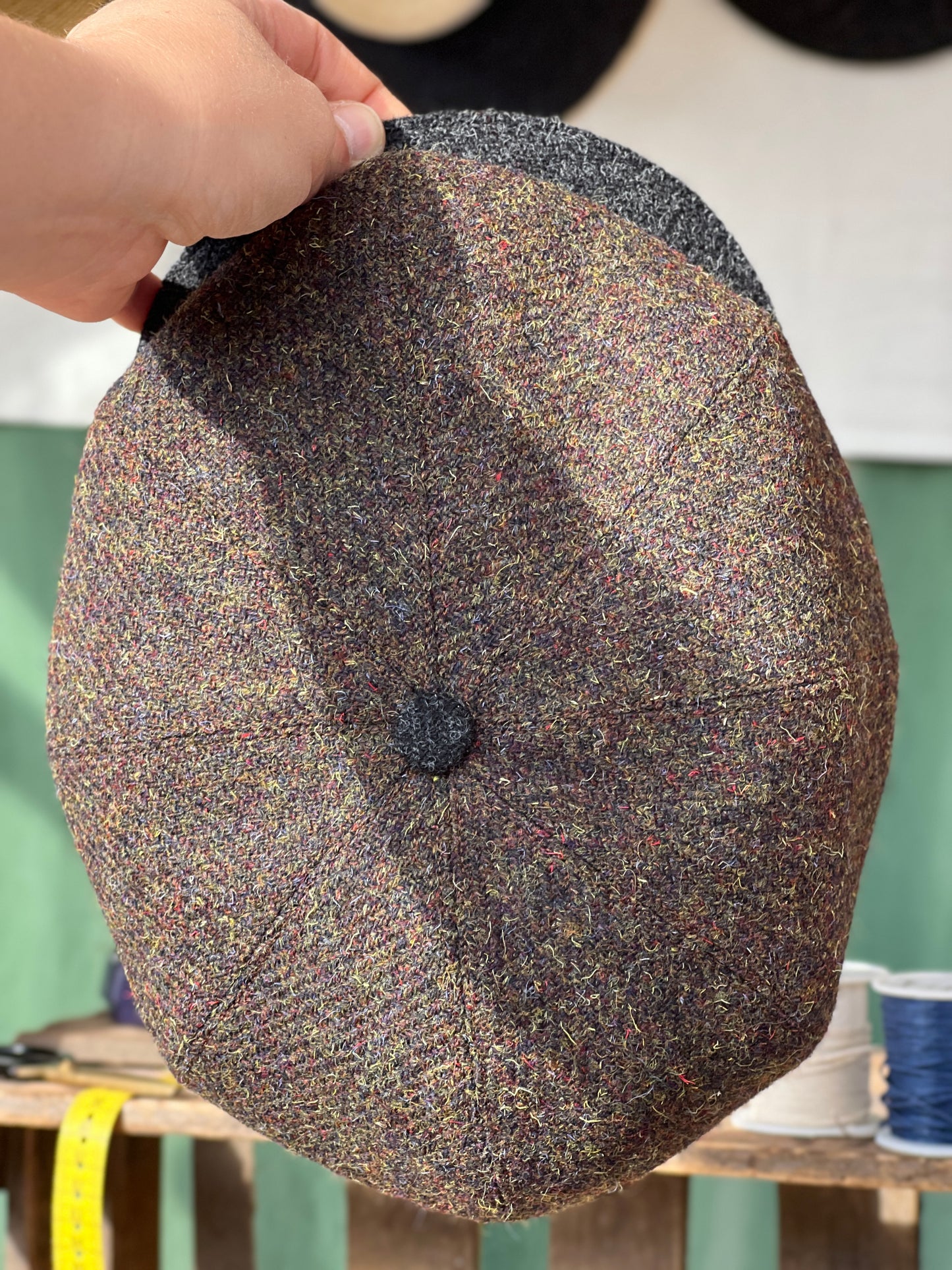 Klassische Winter Bakerboy, Studio Bosche Zeitungsjungenmütze für Herren aus Harris Tweed und Wolle Innen