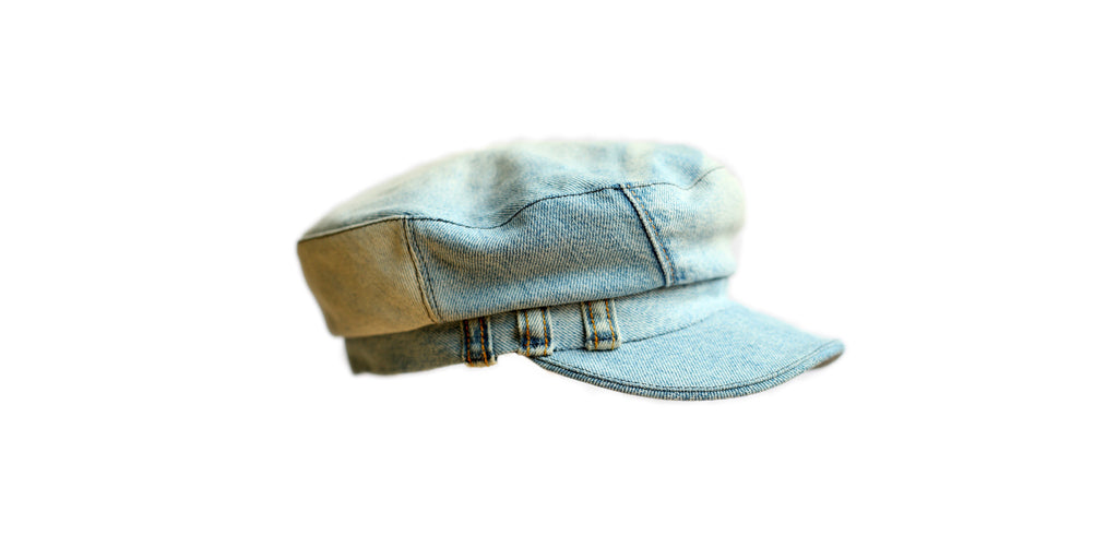 Upcycling Elbsegler aus Jeans, handgemacht, handgefertigt, Schiffermütze, Mütze, Hutmacherei