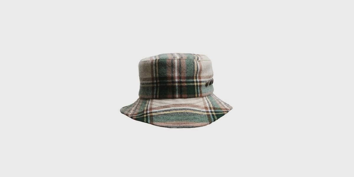 Fischerhut kaufen, Buckethat, Topfhut, Glocke, Schottenkaro, Wolle, handgemacht, handgefertigt