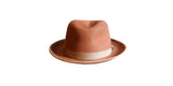 Homburg Hut, Filz, Haarfilz, rostbraun, handgemacht, handgefertigt, Hut