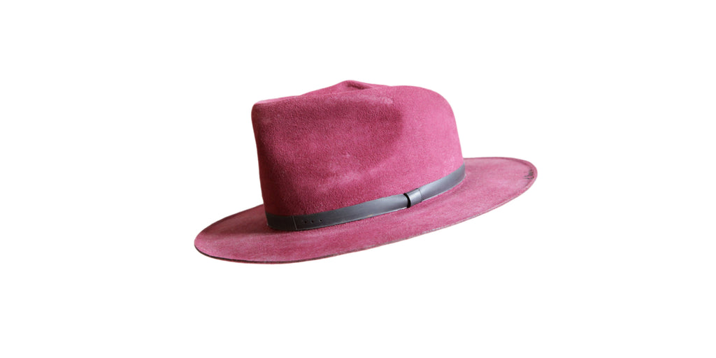 Fedora, bordeaux, Filz, Haarfilz, Hut, Hüte, handgemacht