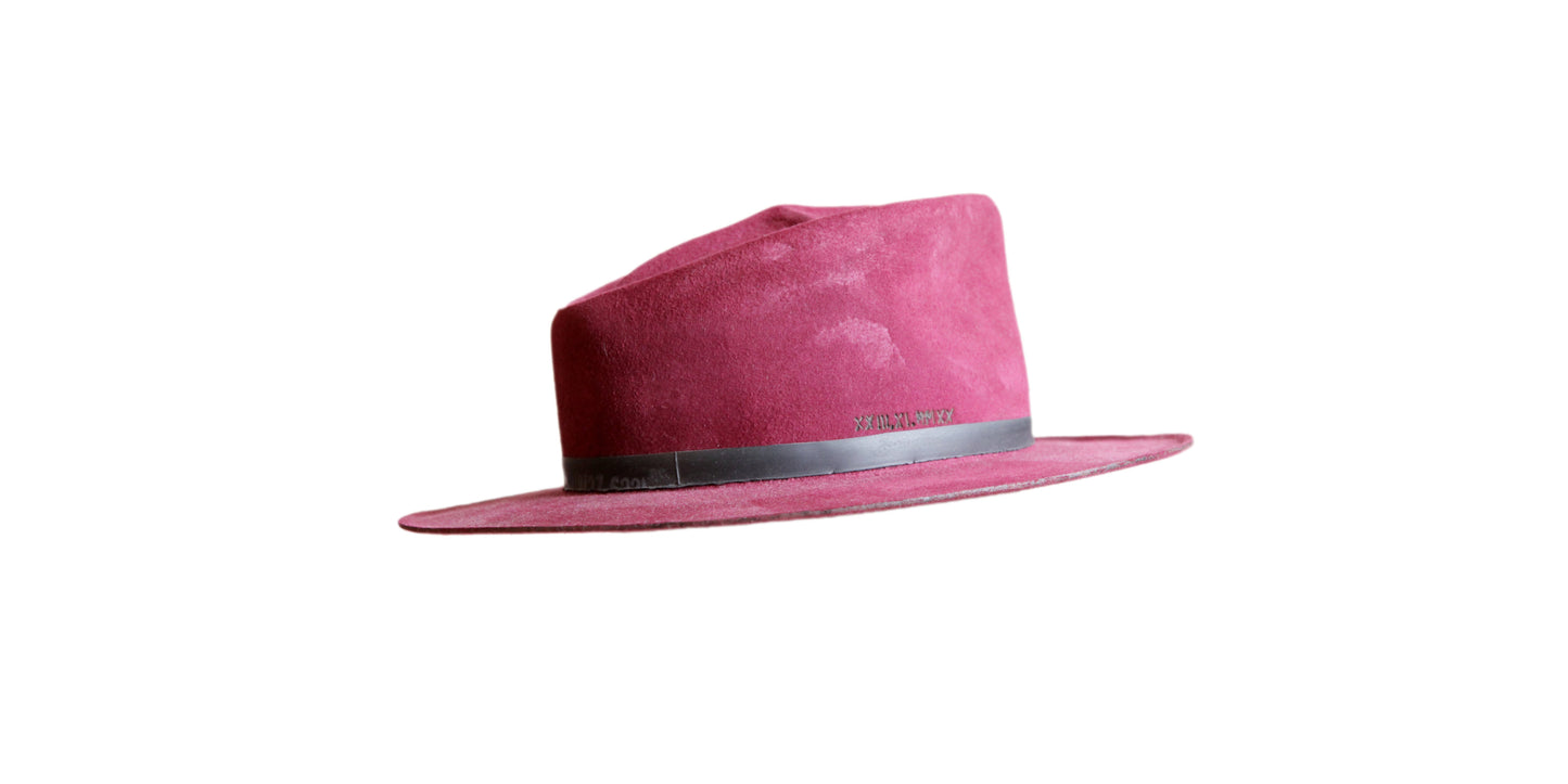 Fedora, bordeaux, Filz, Haarfilz, Hut, Hüte, handgemacht