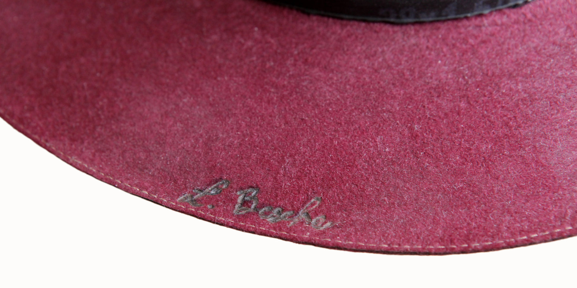 Fedora, bordeaux, Filz, Haarfilz, Hut, Hüte, handgemacht