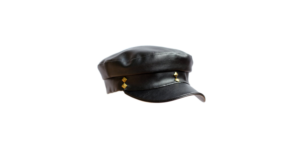 Elbsegler, Fiddler, Schiffermütze, Kapitänsmütze, Prinz Heinrich Mütze, Kunstleder, handgefertigt, handgemacht, Hutmacherei
