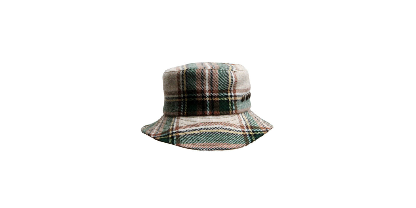 Fischerhut kaufen, Buckethat, Topfhut, Glocke, Schottenkaro, Wolle, handgemacht, handgefertigt
