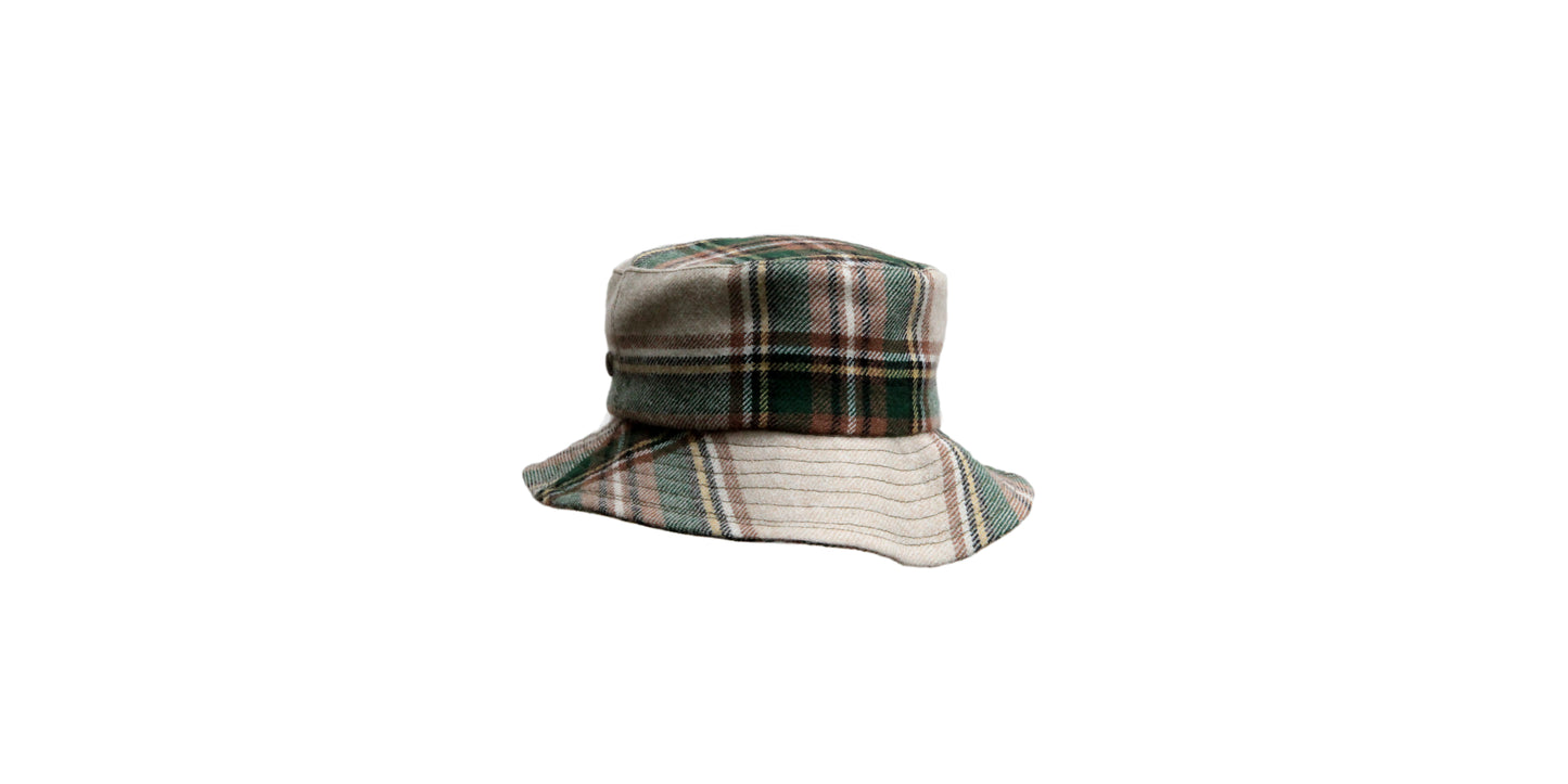 Fischerhut kaufen, Buckethat, Topfhut, Glocke, Schottenkaro, Wolle, handgemacht, handgefertigt