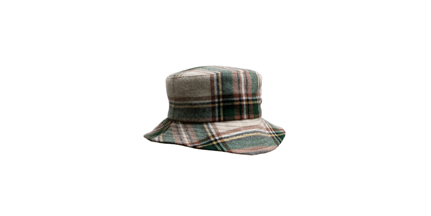 Fischerhut kaufen, Buckethat, Topfhut, Glocke, Schottenkaro, Wolle, handgemacht, handgefertigt