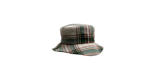 Fischerhut kaufen, Buckethat, Topfhut, Glocke, Schottenkaro, Wolle, handgemacht, handgefertigt